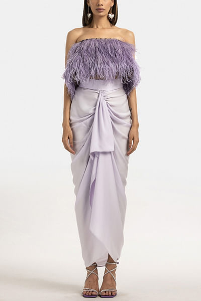 Lilac faux feather top