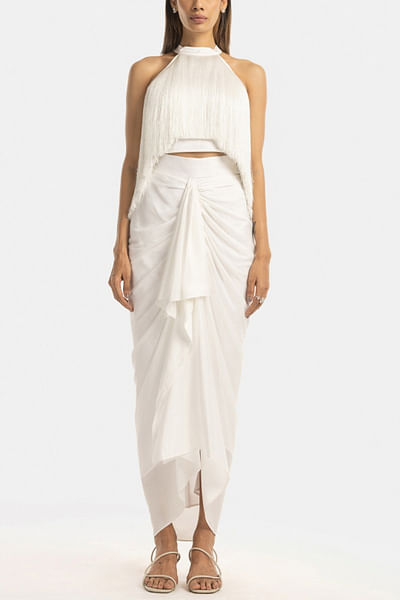 White draped skirt
