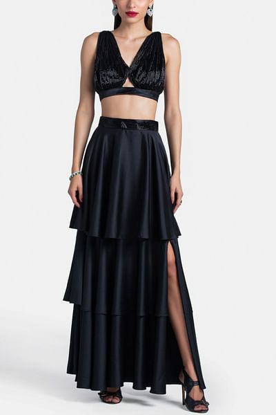 Black layered skirt