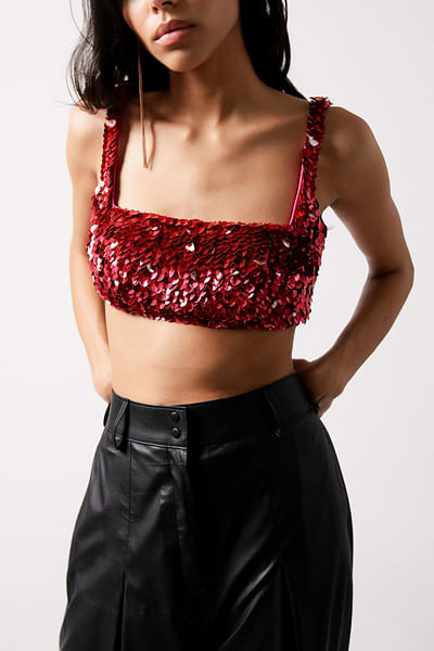Fuchsia embroidered blouse