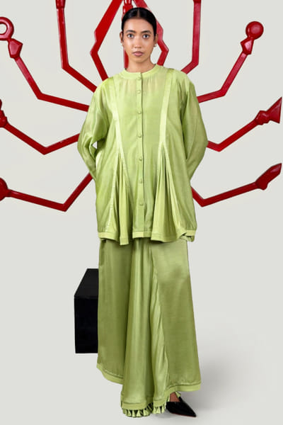 Saim Jade green chanderi silk co-ord set SAIMJUL26D150845
