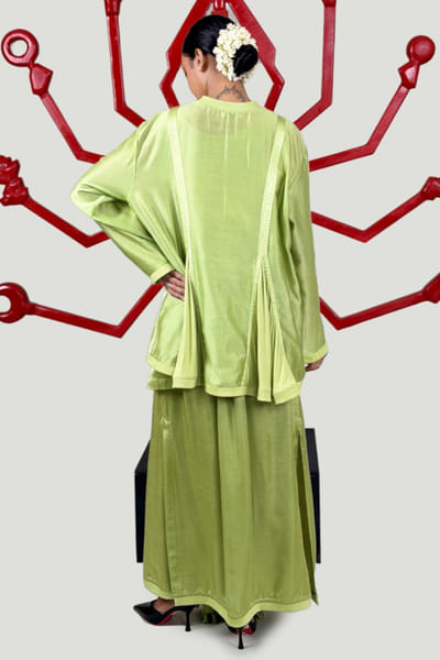 Saim Jade green chanderi silk co-ord set SAIMJUL26D150845
