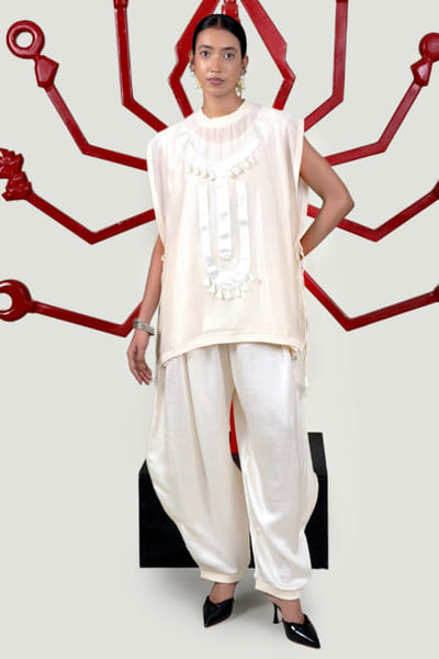 Saim Off-white chanderi silk co-ord set SAIMJUL26D150852