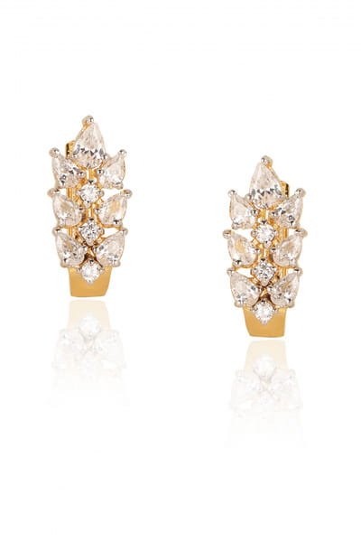 Silver cubic zirconia embellished earrings