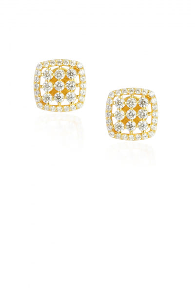 Sica Jewellery Gold finished square studs SICNOV2204