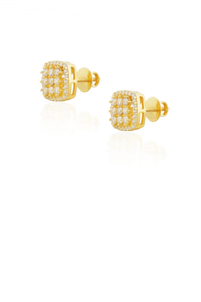 Sica Jewellery Gold finished square studs SICNOV2204