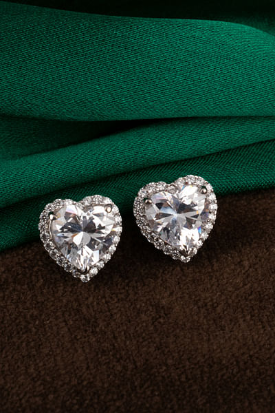 Heart shaped stud earrings