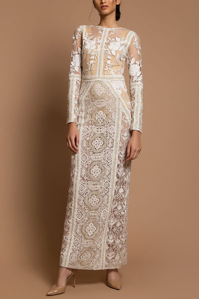 Ivory sheer gown