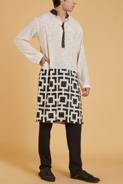 Ivory embroidered kurta set