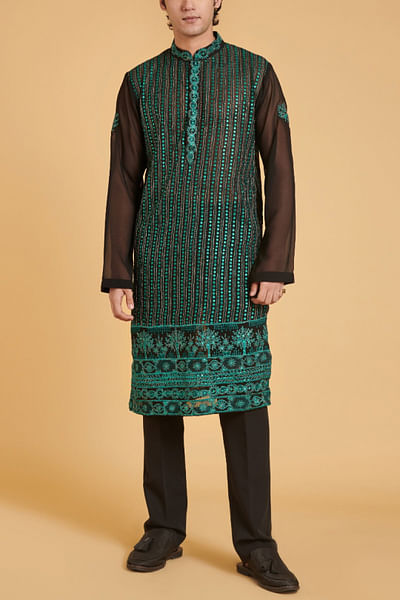 Black georgette kurta set