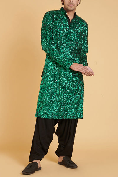 Emerald embroidered kurta set