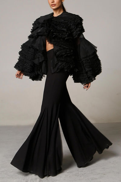 Black bell bottom pants