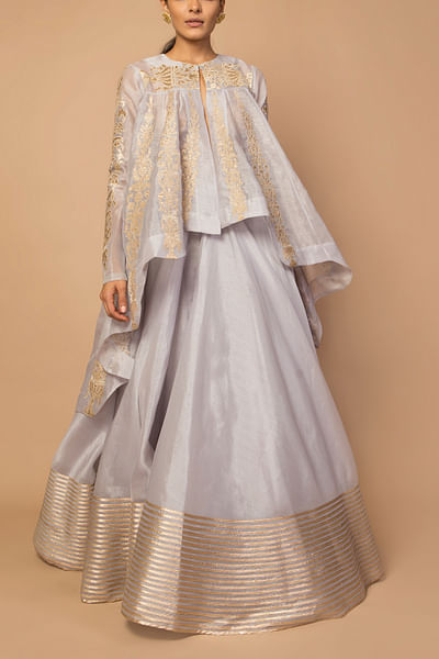 Grey jacket & skirt set