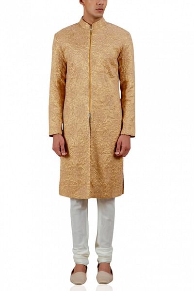 Quilted sherwani set