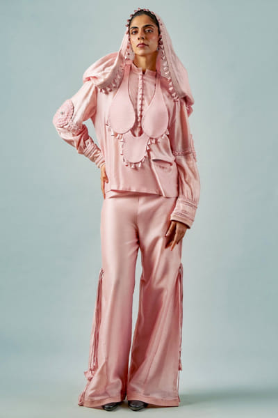 Saim Dusty pink drape co-ord set SAIAPR26D141890