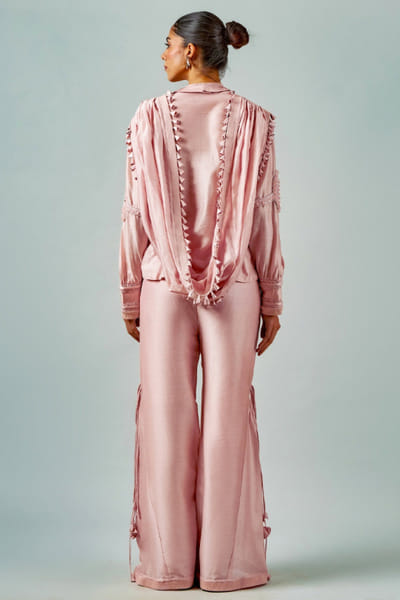 Saim Dusty pink drape co-ord set SAIAPR26D141890