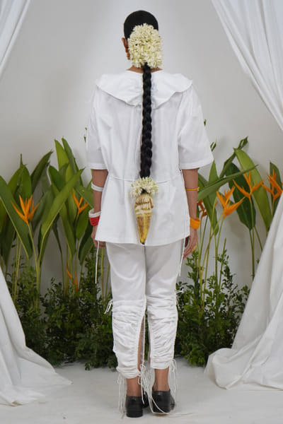 Saim White giza cotton layered shirt SAIMMAY26D145618