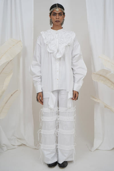 Saim White double hoodie shirt SAIMMAY26D145614