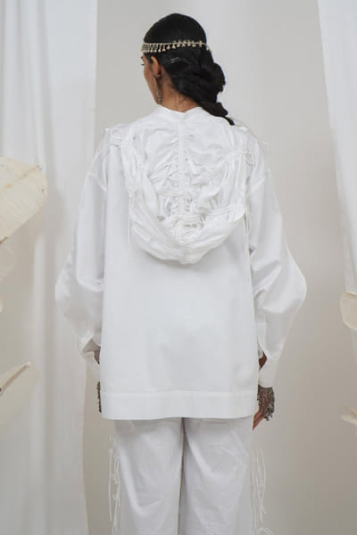 Saim White double hoodie shirt SAIMMAY26D145614