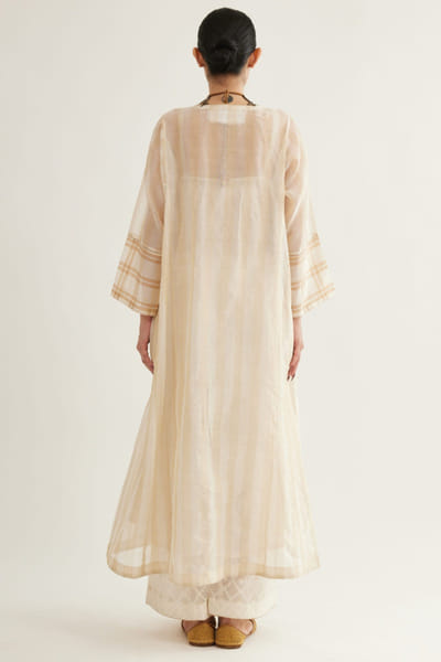 Sihali Jageer Beige striped kurta set SIHMAR25D119061
