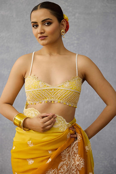 Yellow embroidered bralette
