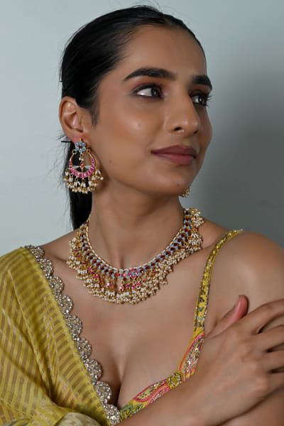 Shlok Jewels Multicolor embellished necklace set SHLOJUN26D147660