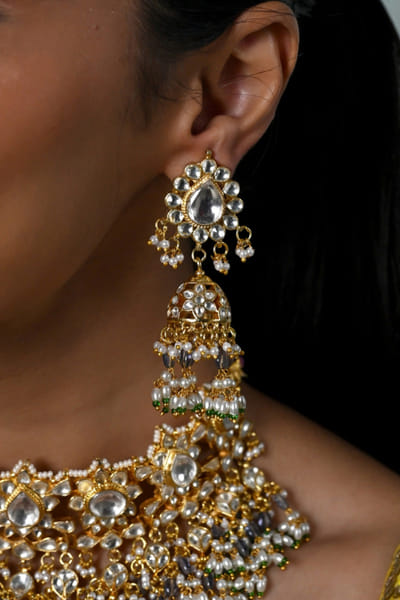 Shlok Jewels White kundan embellished choker set SHLOJUN26D147661