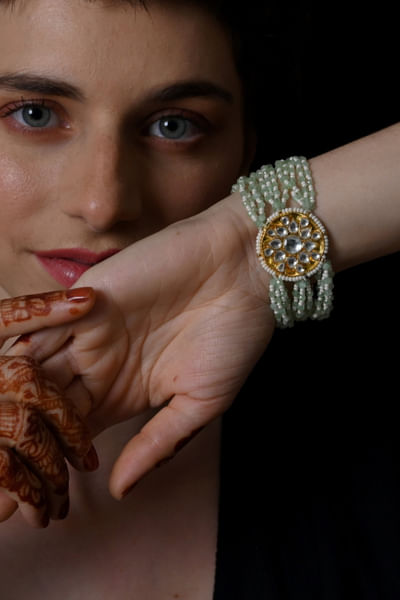 Mint kundan embellished bracelet