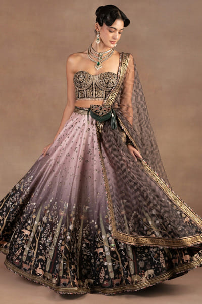 Mauve pink ombre lehenga set