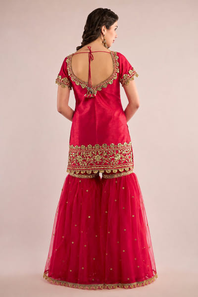Saina Kapoor Pink gota patti embroidered gharara set SAINAUG26D152701