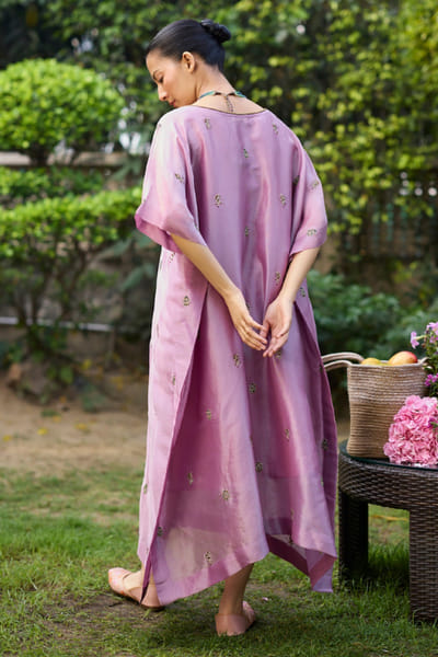 Sarang Kaur Purple hand embroidered kaftan SARAMAY26D144066