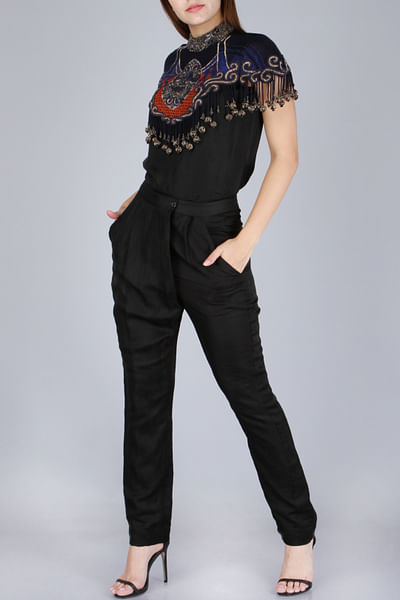 Embroidered blouse and trousers