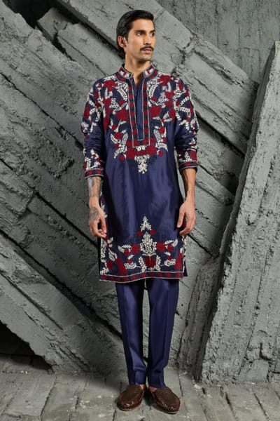 Sarab Khanijou Blue dori embroidered kurta set SARAJUL26D148738