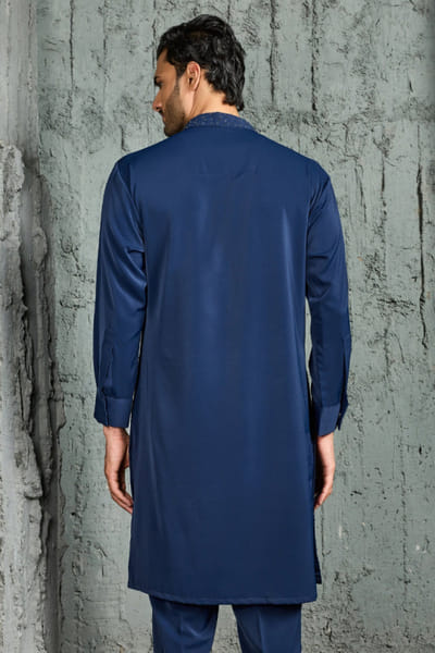 Sarab Khanijou Blue cutdana embroidered kurta set SARAJUL26D148742