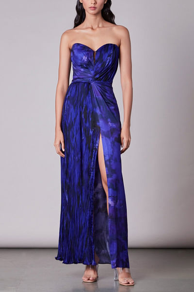 Blue printed maxi dress