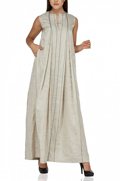 Silver pleated dress