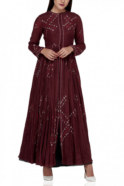 Bandhani printed maxi dress