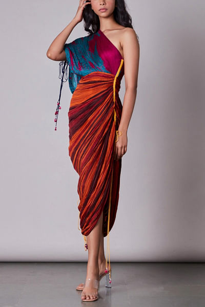 Printed sari dress