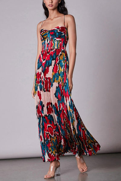 Ikat printed maxi dress