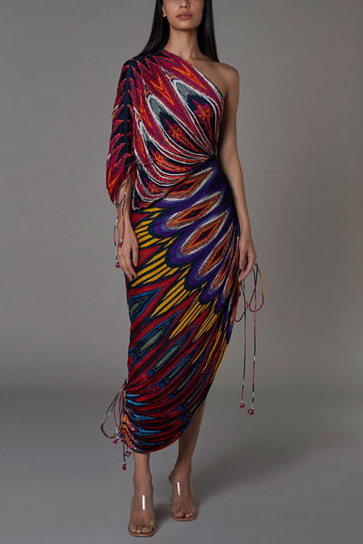 Micro pleated sari dress