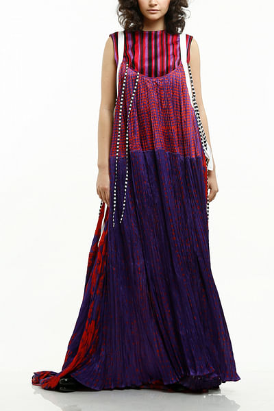 Dual-printed maxi dress