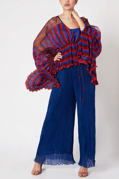 Multicoloured abstract printed shrug
