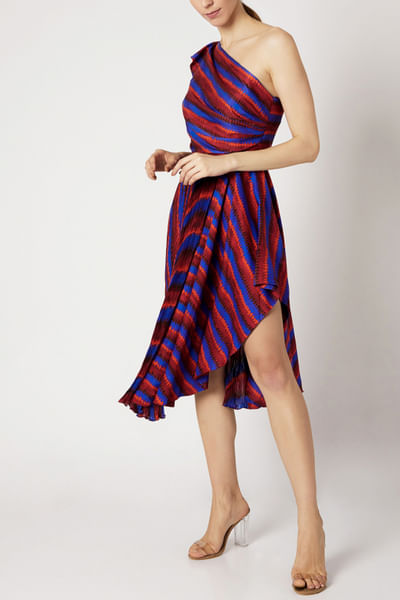 Multicoloured one shoulder dress