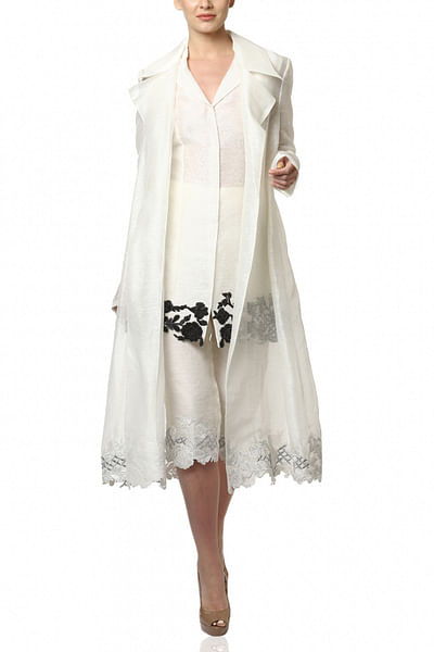 Off white embroidered pantsuit