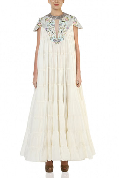 Offwhite tiered maxi dress