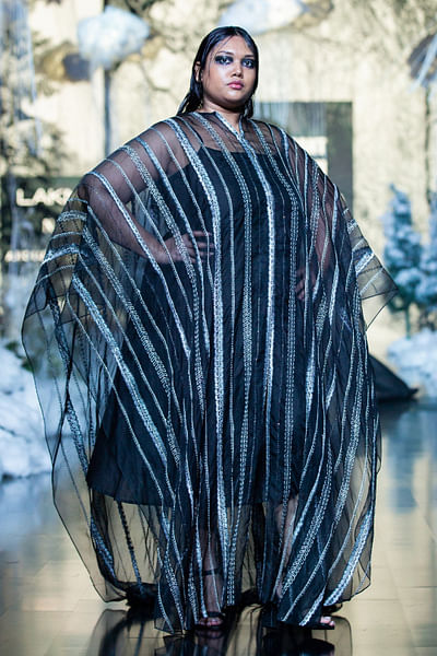 Black organza kaftan