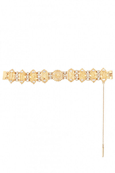 Gold & pearl embellished bracelet
