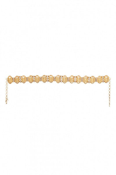 Gold and kundan choker necklace
