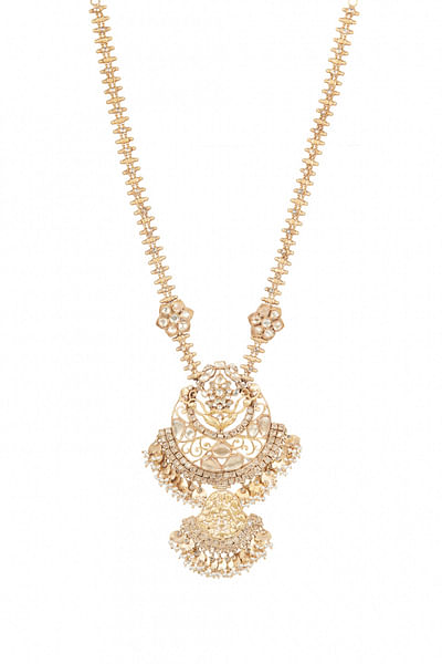 Gold & kundan long necklace