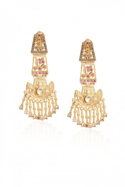 Gold fringe earrings